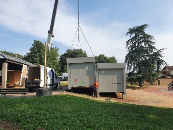 Installation du modulaire à l'école