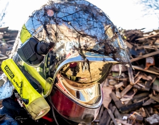 Manoeuvre des pompiers de Couzon  la cimenterie d'Albigny