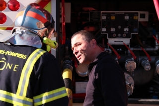 Manoeuvre des pompiers de Couzon  la cimenterie d'Albigny