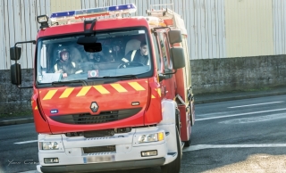 Manoeuvre des pompiers de Couzon à la cimenterie d'Albigny