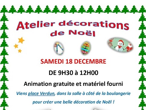 Atelier dÃ©corations de NoÃ«l