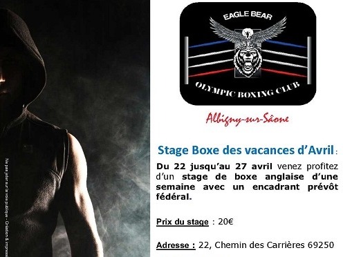Stage de boxe des vacances d'avril