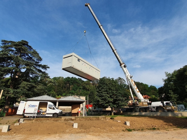 Installation du modulaire Ã  l'Ã©cole