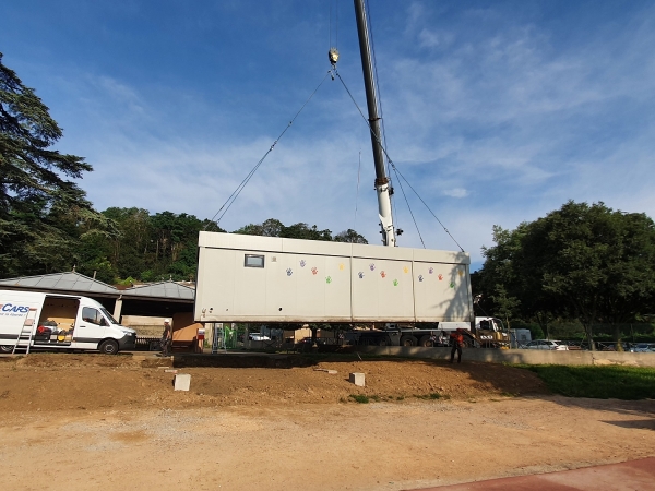 Installation du modulaire à l'école