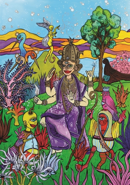 MichaÃ«l Relave : Garde-le-merveilleux-116-x-89-cm-Acrylique-sur-toile-et-posca-3640-euros-ok-5171-Copie